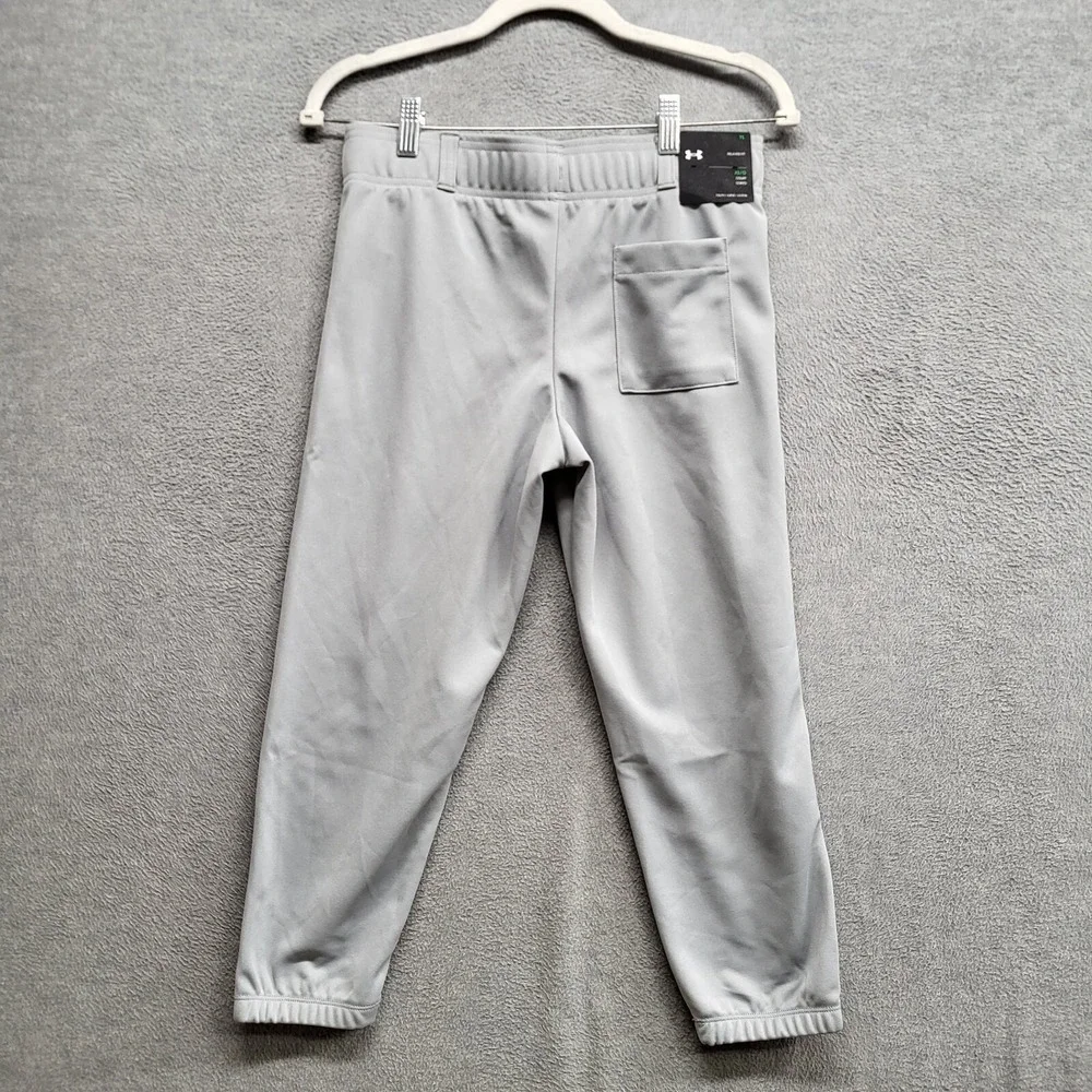 Under Armor‎ Boys Softball Pants Large Gray Logo HeatGear NWT